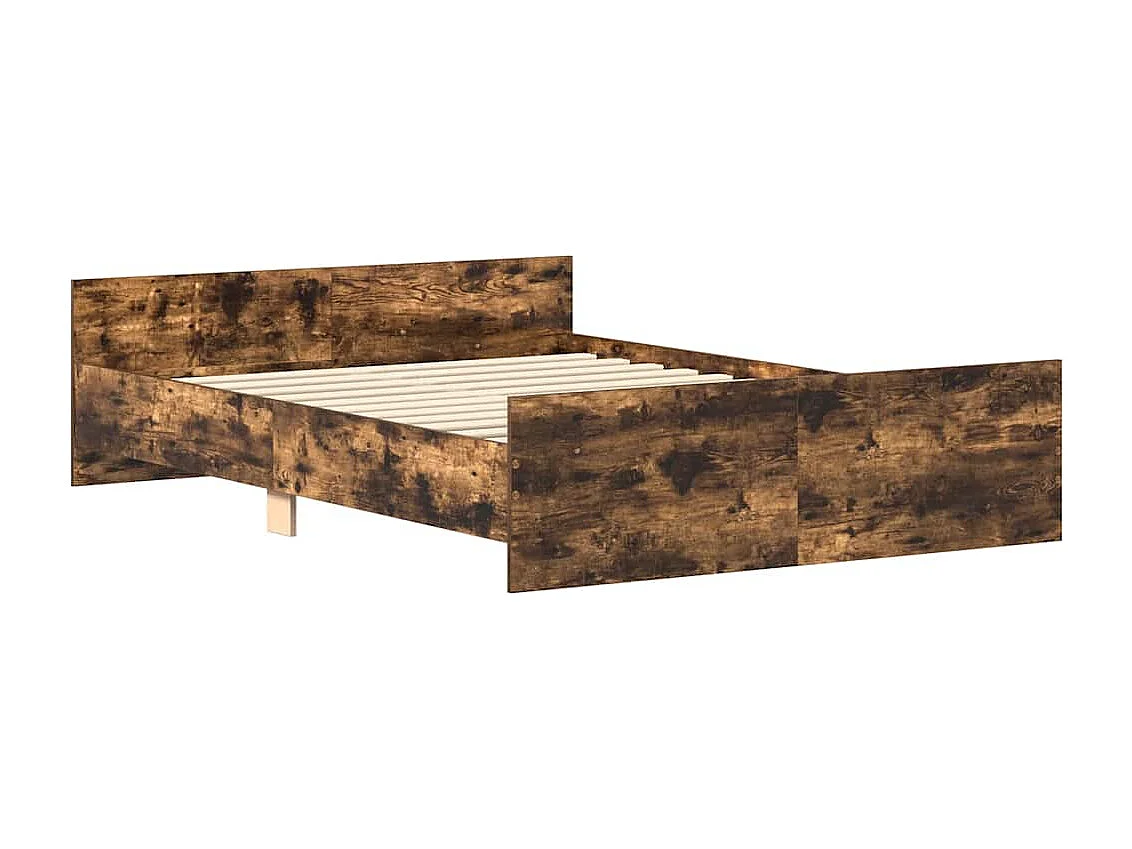 Lit double | Lit adulte | Cadre de lit chêne fumé 135x190 cm