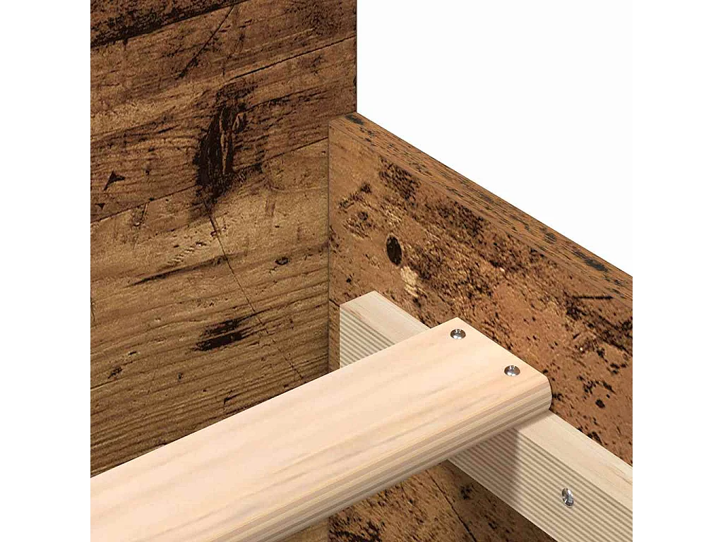 Lit double | Lit adulte | Cadre de lit Bois ancien 200x200 cm Bois d'ingénierie