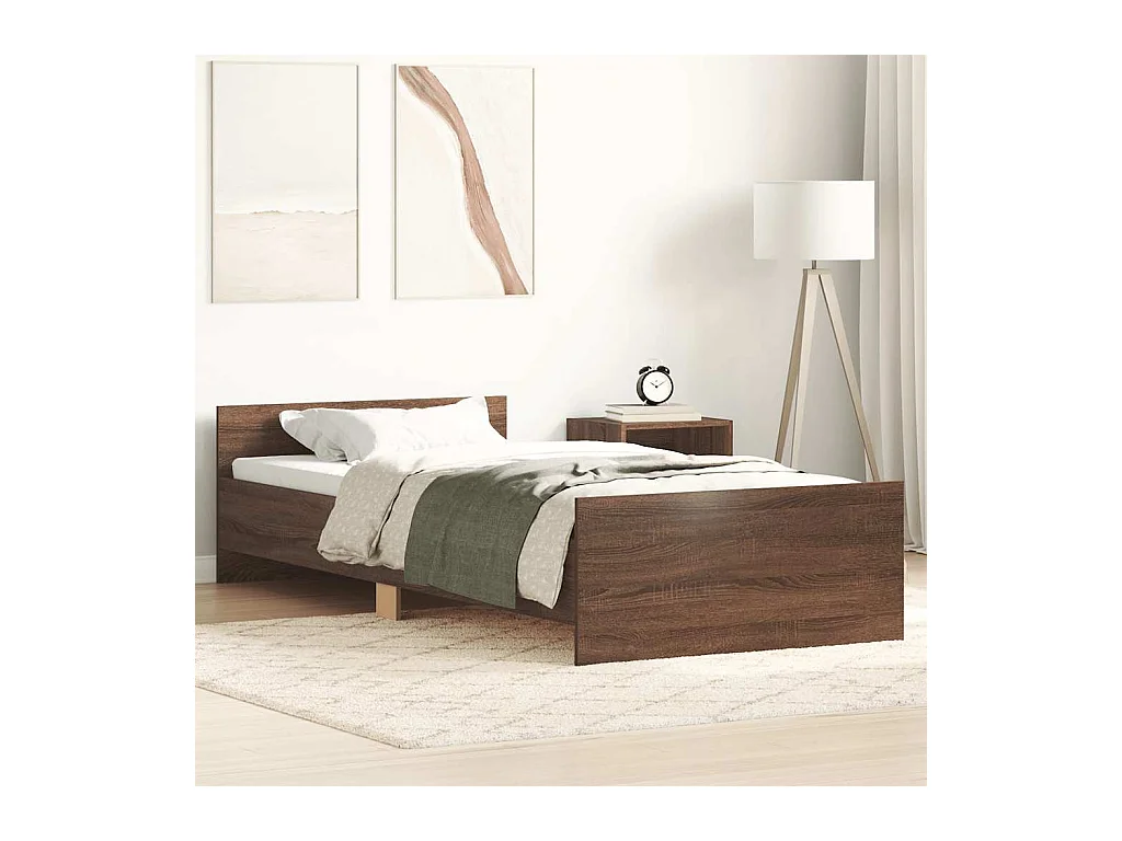 Lit simple | Lit adulte, enfant | Cadre de lit chêne marron 100x200 cm