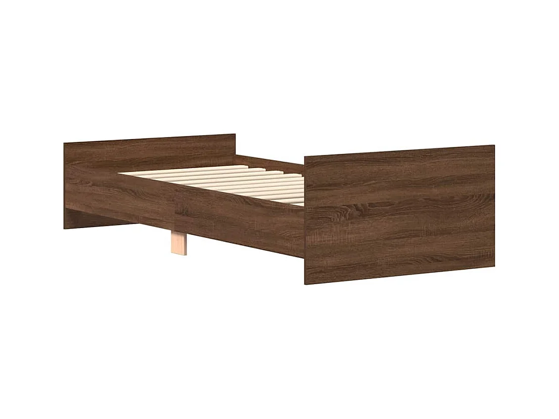 Lit simple | Lit adulte, enfant | Cadre de lit chêne marron 100x200 cm