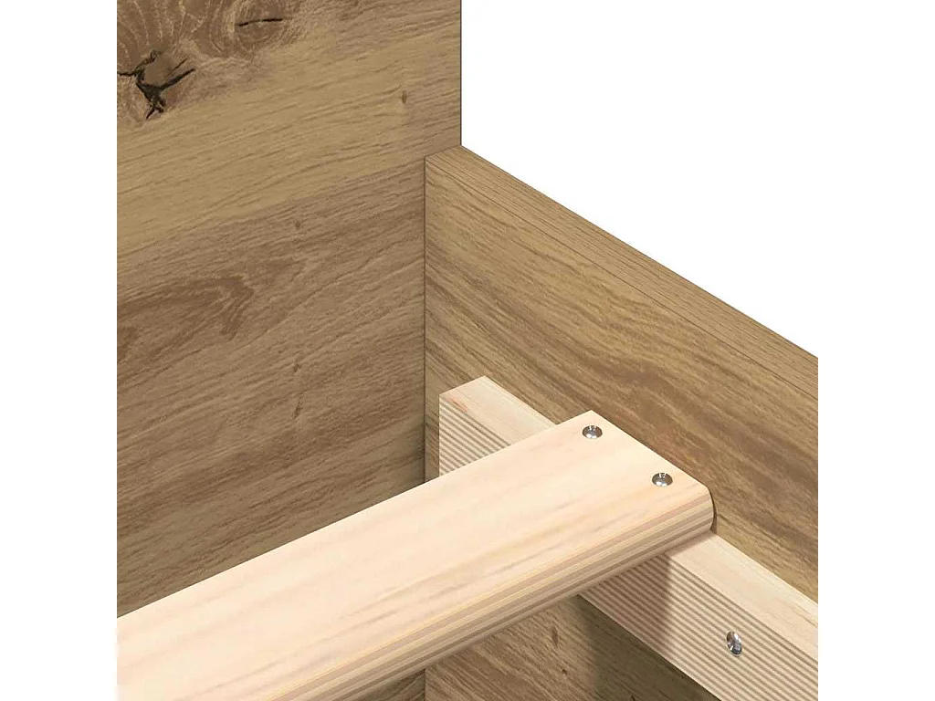 Lit double | Lit adulte | Cadre de lit chêne artisanal 200x200 cm Bois d'ingénierie