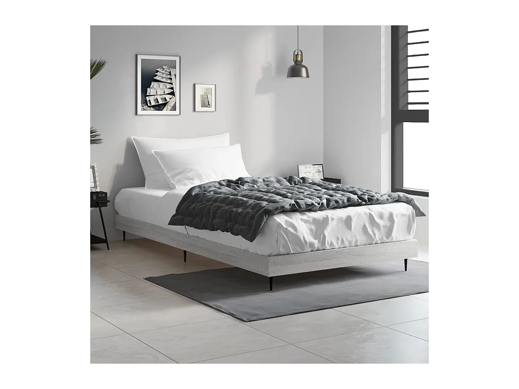 Lit simple | Lit adulte, enfant | Cadre de lit sonoma gris 90x190 cm