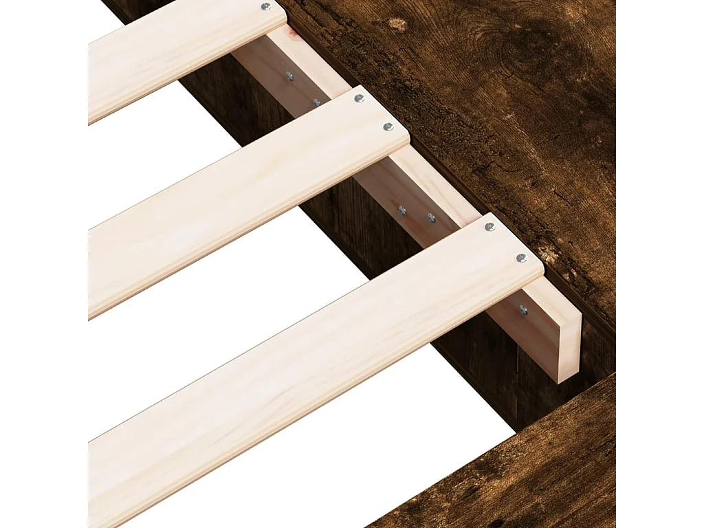 Lit simple | Lit adulte, enfant | Cadre de lit chêne fumé 90x190 cm