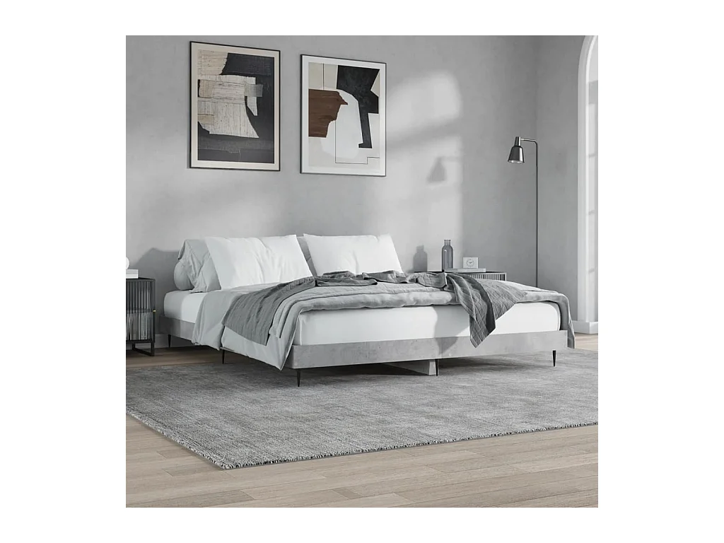 Lit double | Lit adulte | Cadre de lit gris béton 160x200 cm