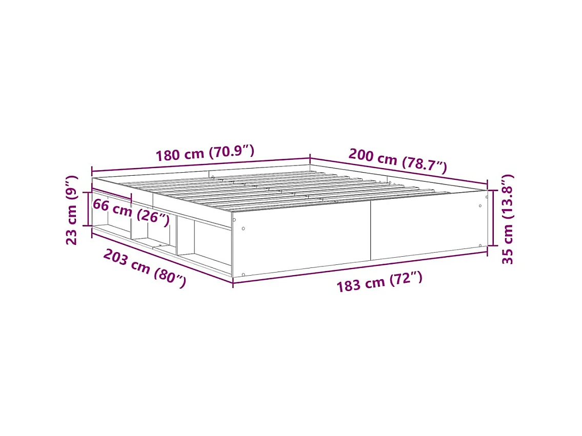 Lit double | Lit adulte | Cadre de lit blanc 180x200 cm