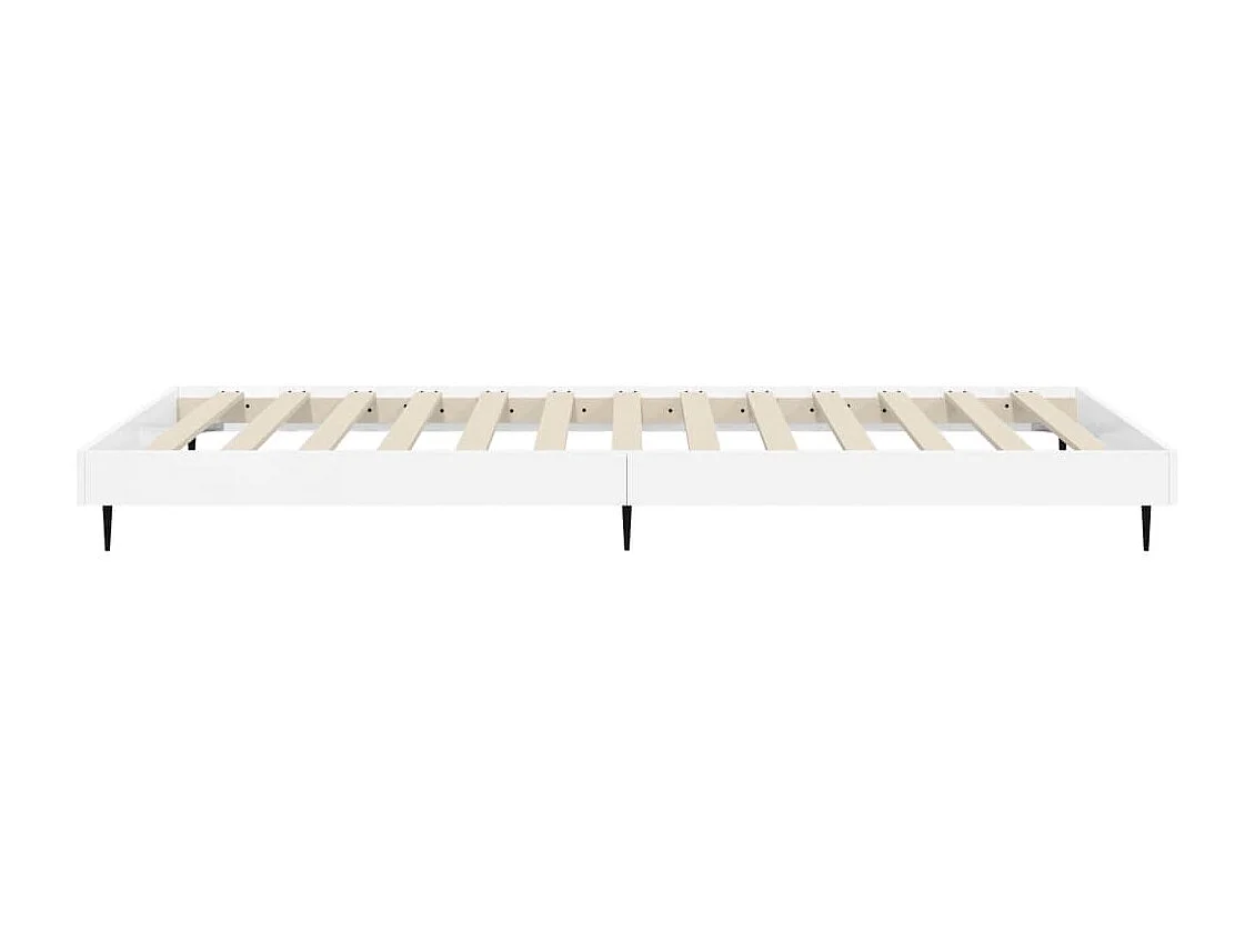 Lit simple | Lit adulte, enfant | Cadre de lit blanc brillant 90x200 cm