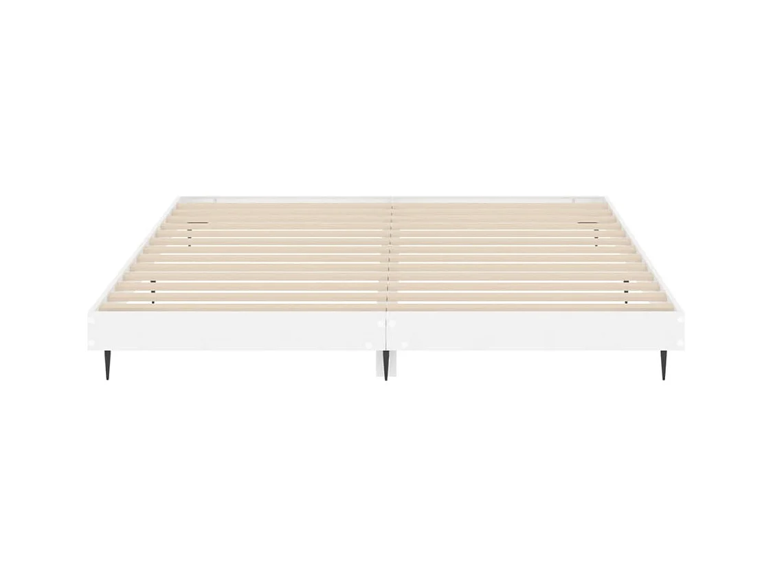 Lit double | Lit adulte | Cadre de lit blanc brillant 160x200 cm