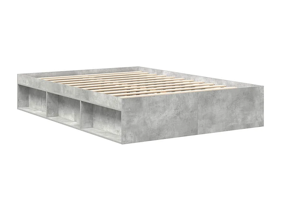 Lit double | Lit adulte | Cadre de lit gris béton 140x190 cm