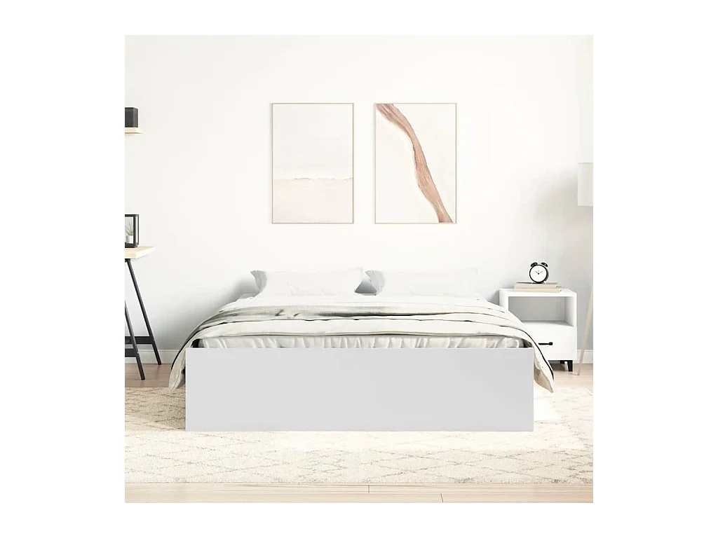 Lit double | Lit adulte | Cadre de lit blanc 150x200 cm