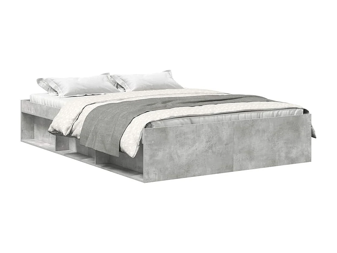 Lit double | Lit adulte | Cadre de lit gris béton 140x200 cm