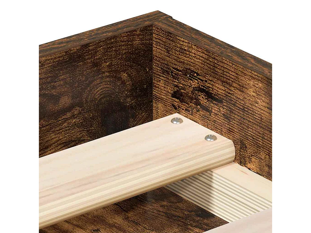 Lit double | Lit adulte | Cadre de lit chêne fumé 135x190 cm