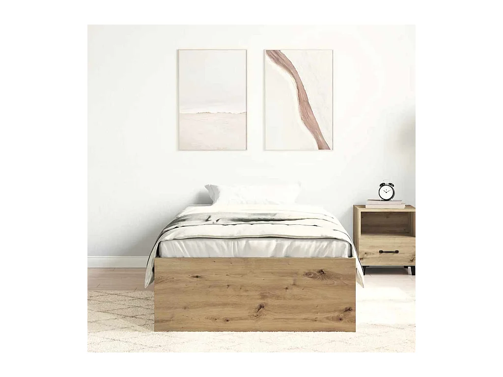 Lit simple | Lit adulte, enfant | Cadre de lit chêne artisanal 100x200 cm