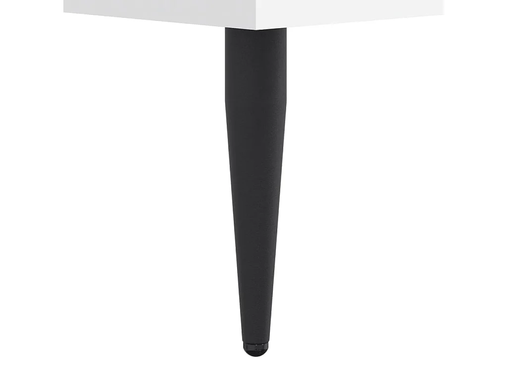 Lit double | Lit adulte | Cadre de lit blanc brillant 180x200 cm