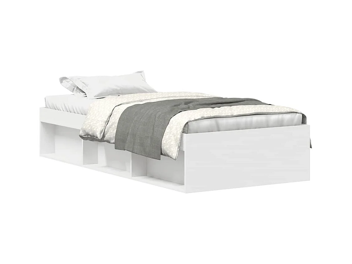 Lit simple | Lit adulte, enfant | Cadre de lit blanc 75x190 cm