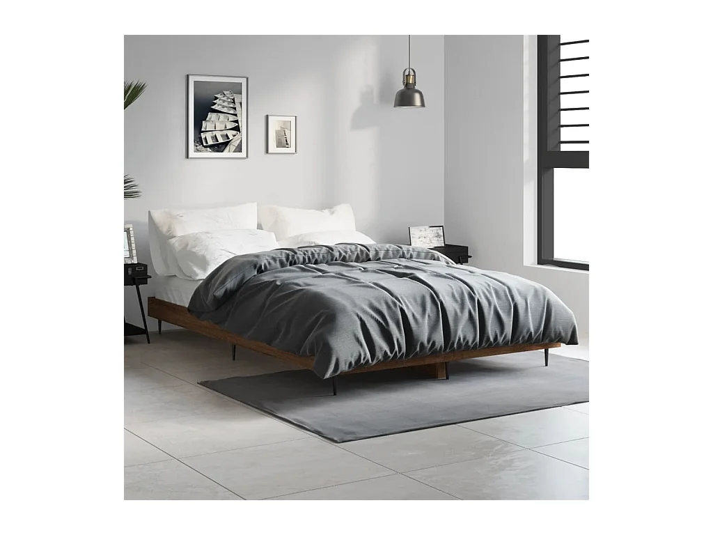 Lit simple | Lit adulte, enfant | Cadre de lit chêne marron 120x190 cm