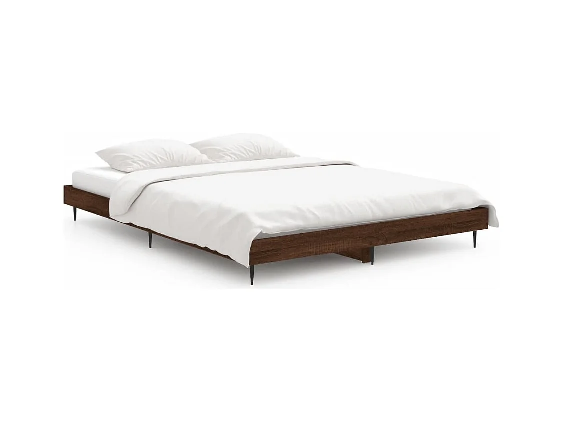Lit double | Lit adulte | Cadre de lit chêne marron 135x190 cm