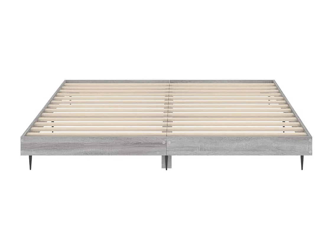 Lit double | Lit adulte | Cadre de lit sonoma gris 160x200cm bois ingénierie