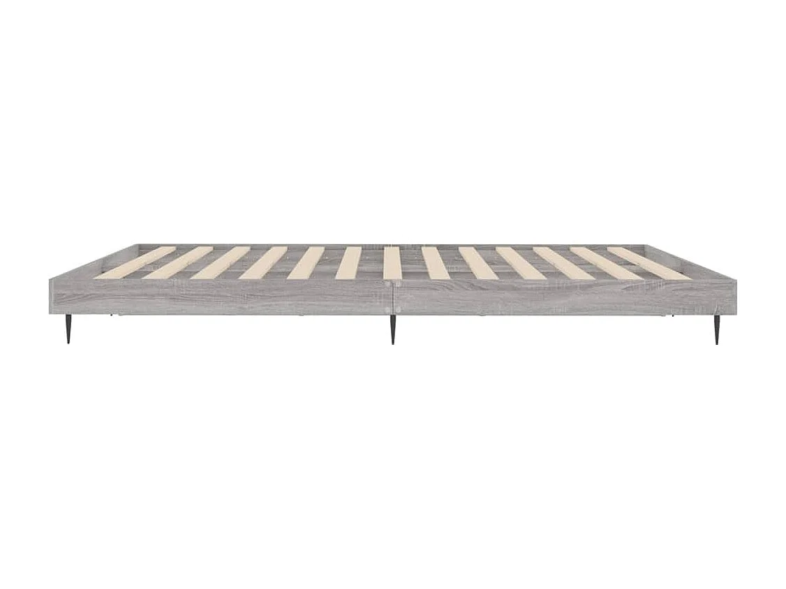 Lit double | Lit adulte | Cadre de lit sonoma gris 160x200cm bois ingénierie