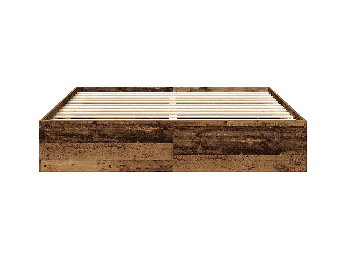 Lit double | Lit adulte | Cadre de lit vieux bois 200x200 cm bois ingénierie