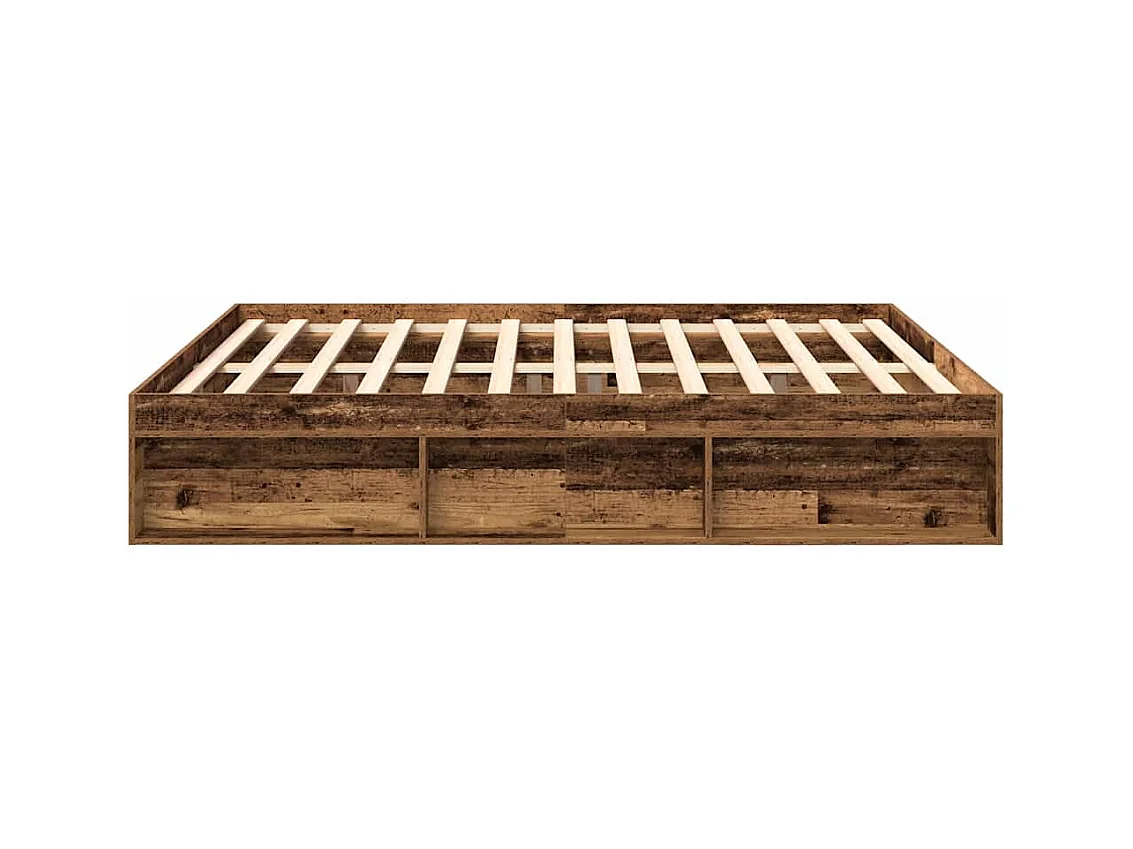Lit double | Lit adulte | Cadre de lit vieux bois 200x200 cm bois ingénierie
