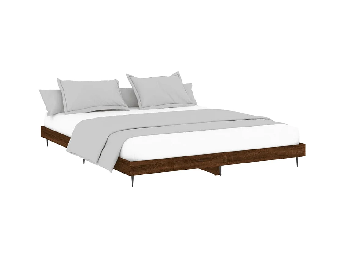 Lit double | Lit adulte | Cadre de lit chêne marron 200x200 cm