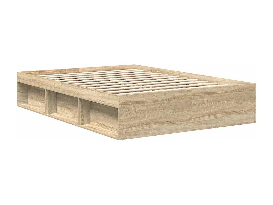 Lit double | Lit adulte | Cadre de lit chêne sonoma 135x190 cm double