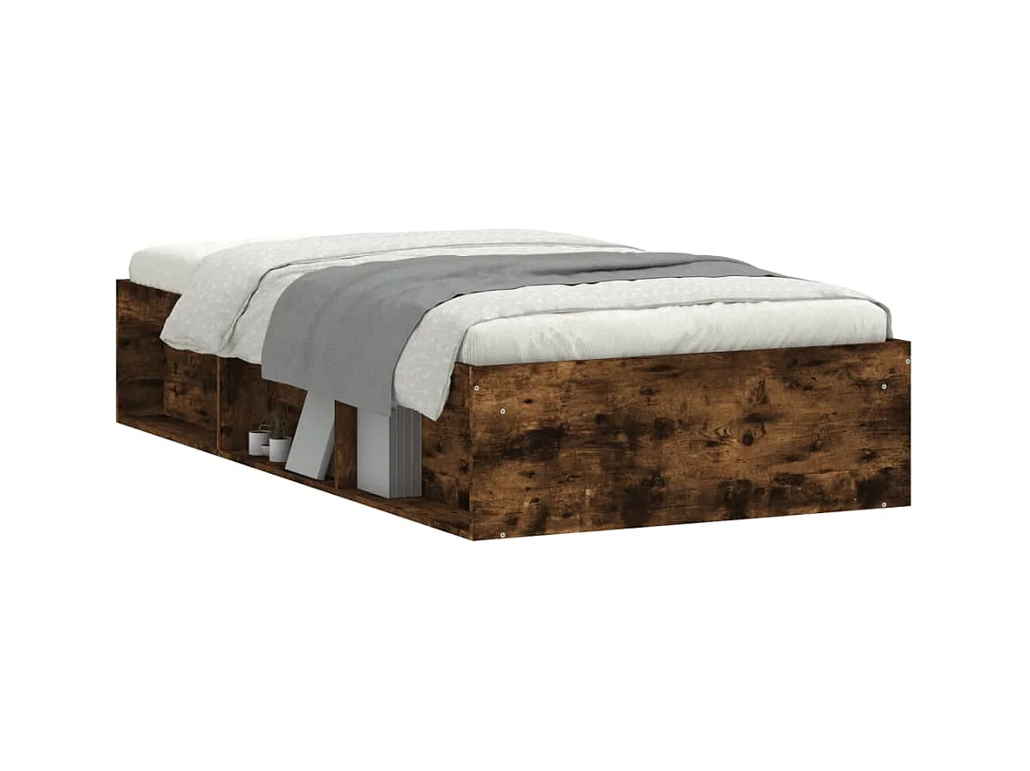 Lit simple | Lit adulte, enfant | Cadre de lit chêne fumé 100x200 cm