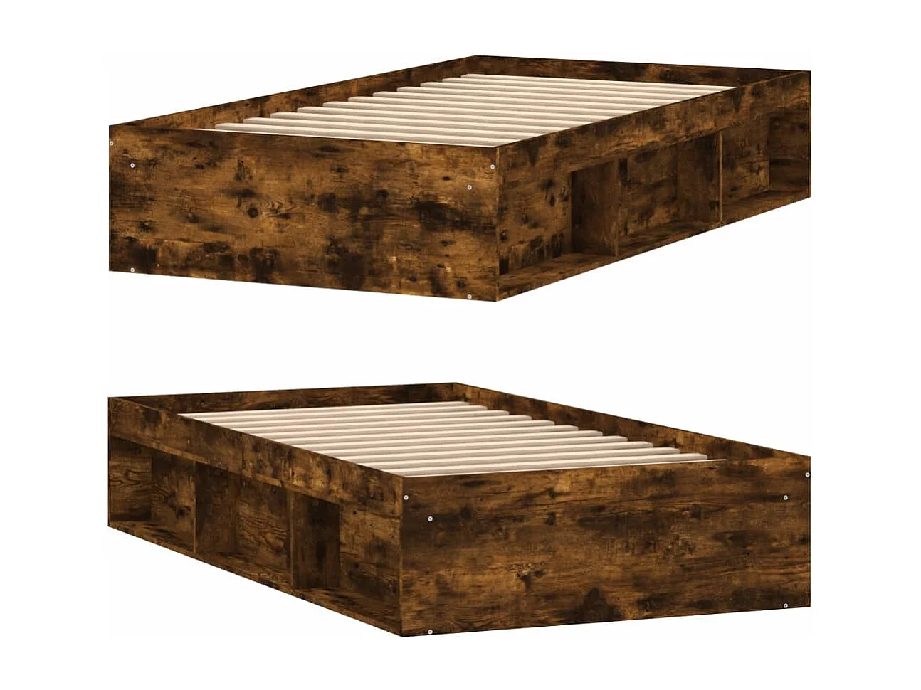 Lit simple | Lit adulte, enfant | Cadre de lit chêne fumé 100x200 cm