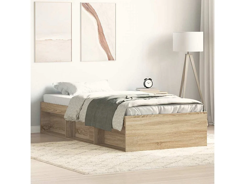 Lit simple | Lit adulte, enfant | Cadre de lit chêne sonoma 75x190 cm