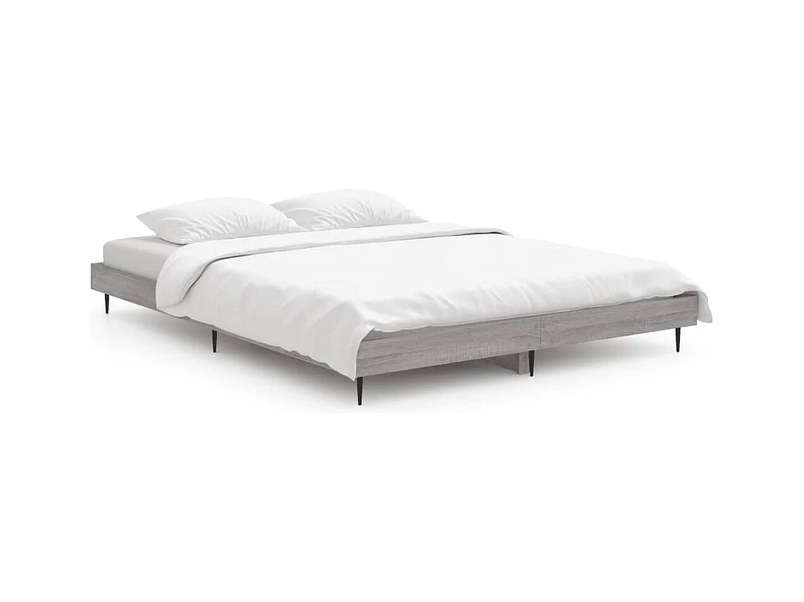 Lit double | Lit adulte | Cadre de lit sonoma gris 140x190 cm