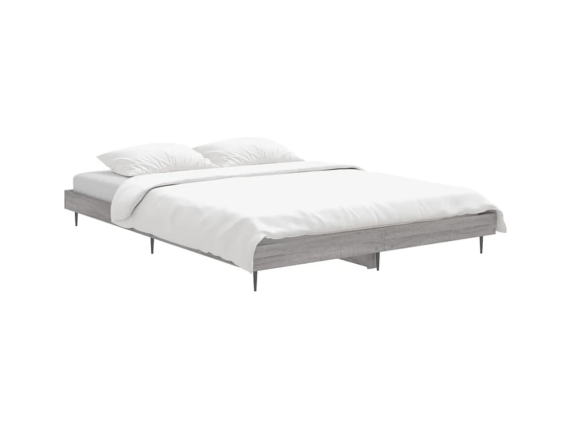 Lit double | Lit adulte | Cadre de lit sonoma gris 140x190 cm