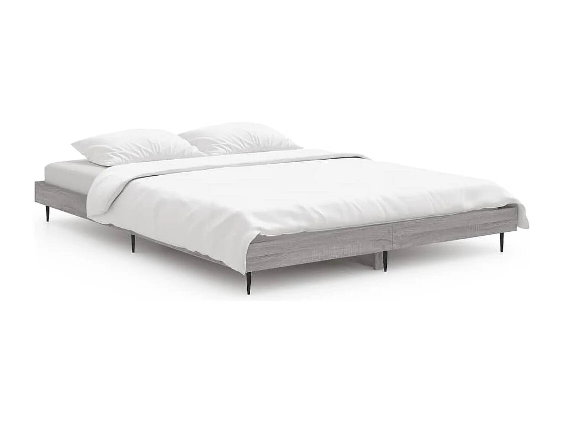Lit double | Lit adulte | Cadre de lit sonoma gris 140x190 cm
