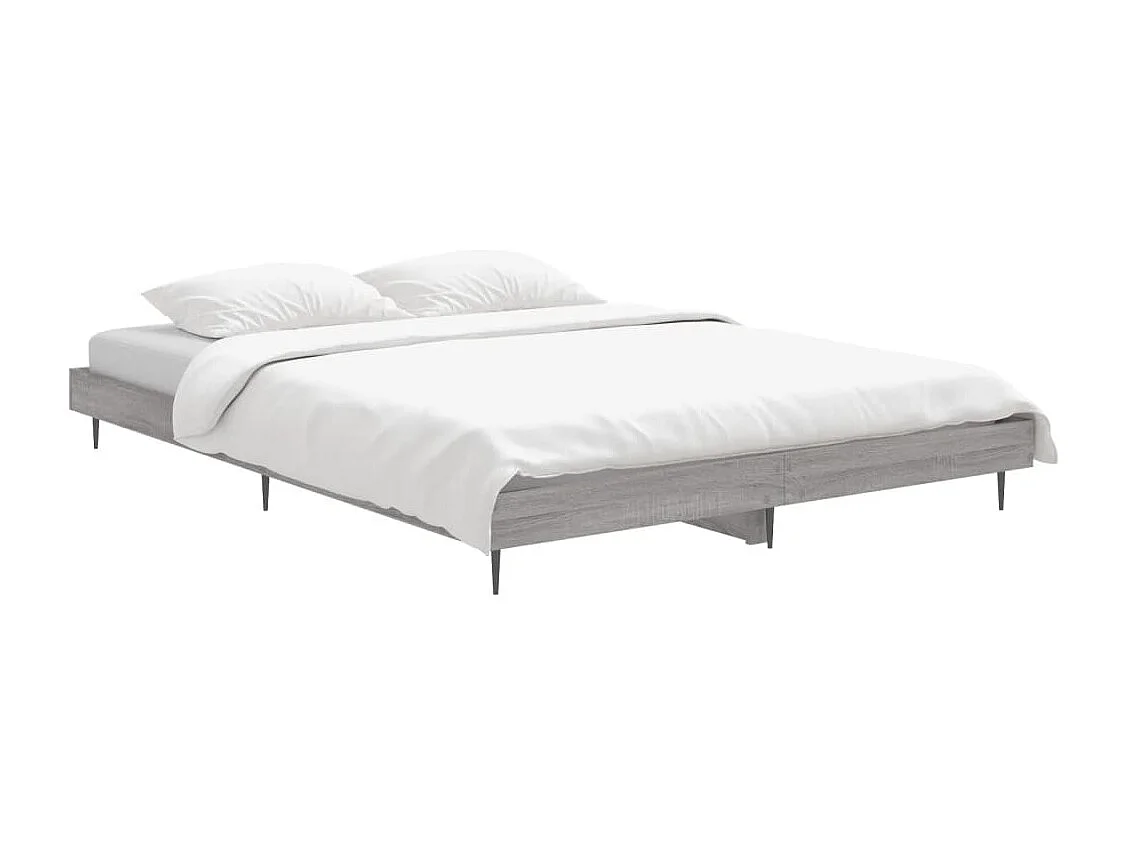 Lit double | Lit adulte | Cadre de lit sonoma gris 140x190 cm