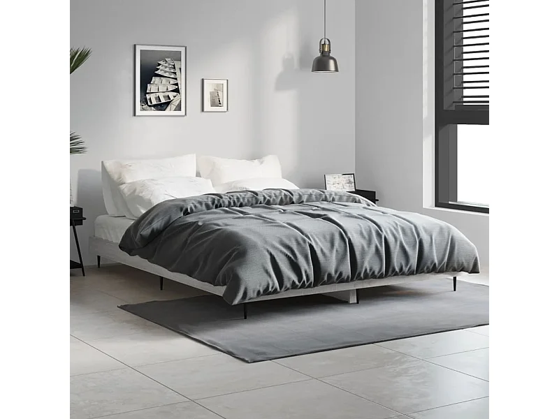 Lit double | Lit adulte | Cadre de lit sonoma gris 140x190 cm