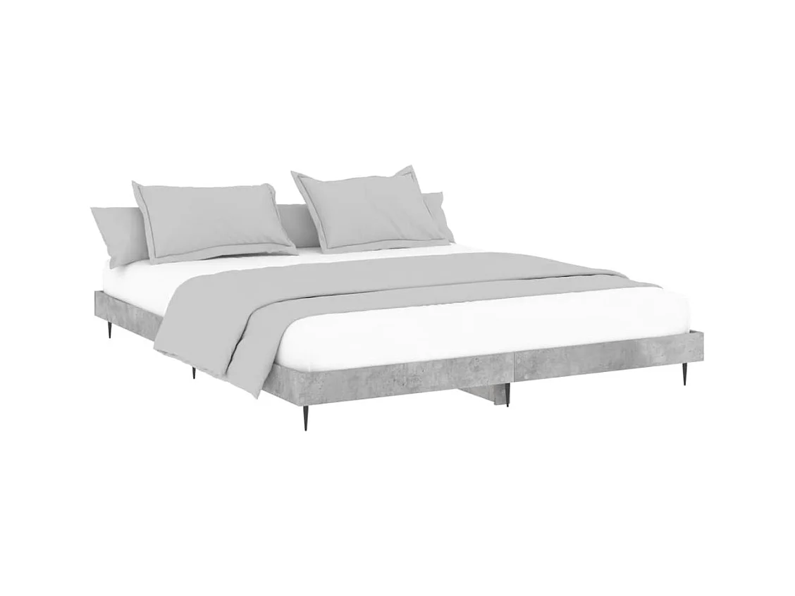 Lit double | Lit adulte | Cadre de lit gris béton 200x200 cm
