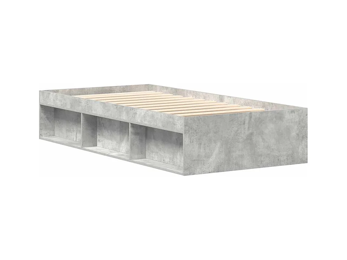 Lit simple | Lit adulte, enfant | Cadre de lit gris béton 90x190 cm