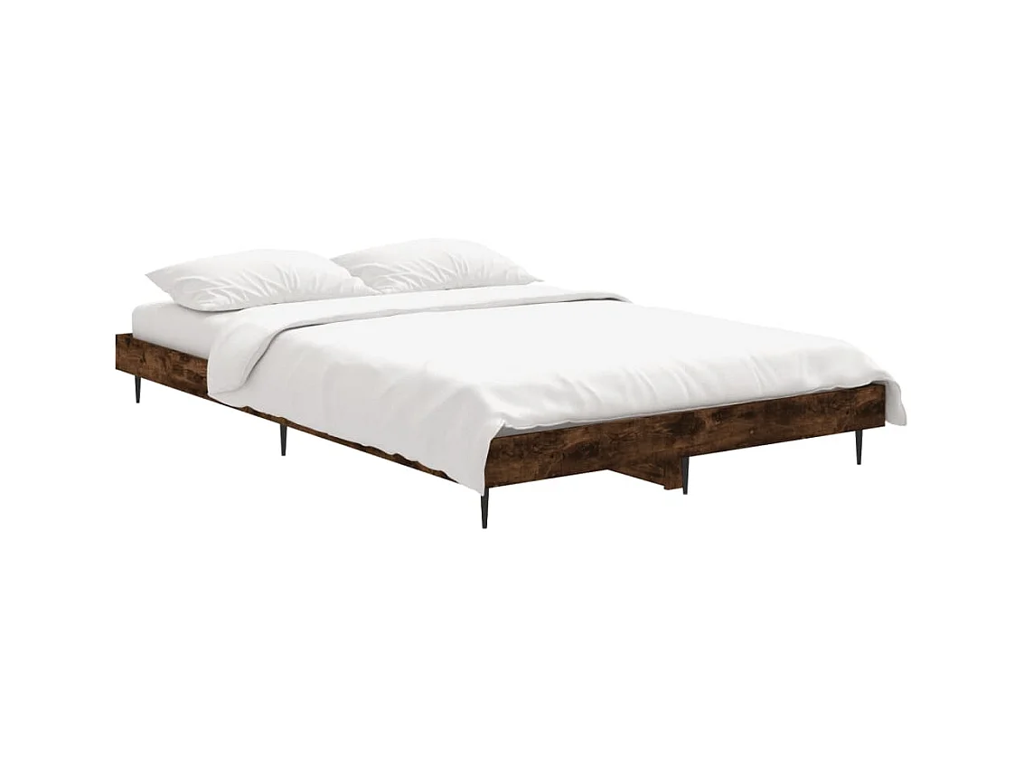 Lit simple | Lit adulte, enfant | Cadre de lit chêne fumé 120x190 cm bois ingénierie