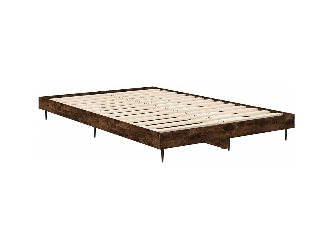 Lit simple | Lit adulte, enfant | Cadre de lit chêne fumé 120x190 cm bois ingénierie