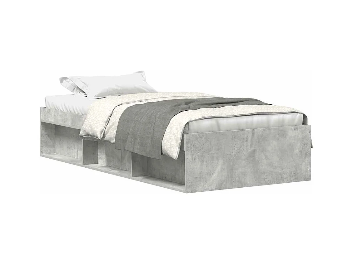 Lit simple | Lit adulte, enfant | Cadre de lit gris béton 75x190 cm