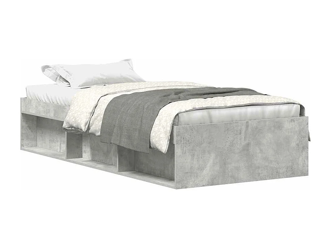 Lit simple | Lit adulte, enfant | Cadre de lit gris béton 75x190 cm