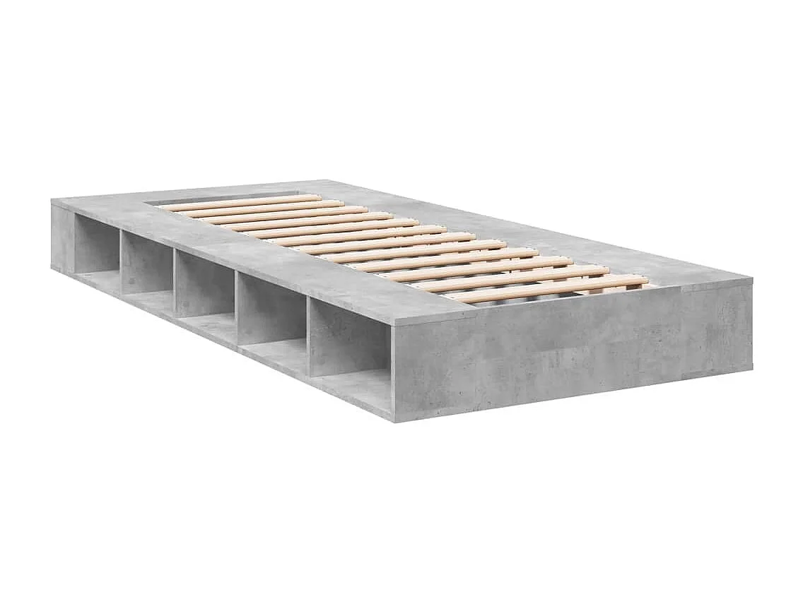Lit simple | Lit adulte, enfant | Cadre de lit gris béton 90x190 cm