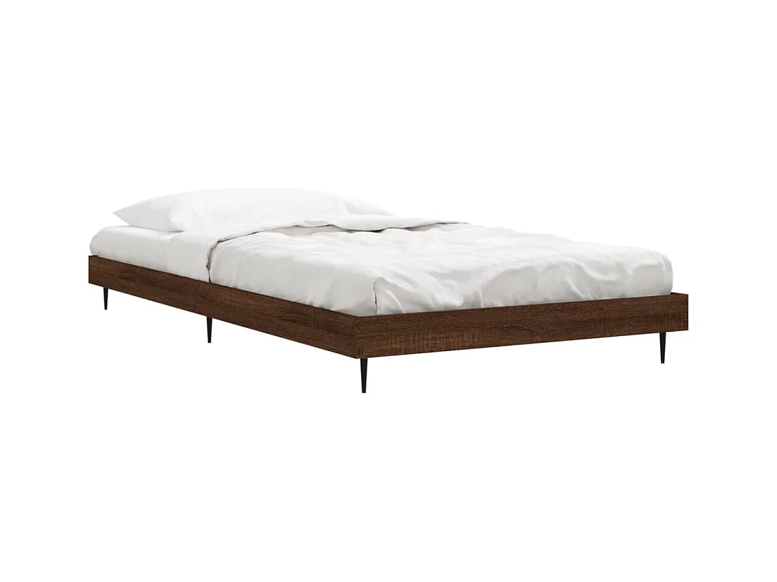 Lit simple | Lit adulte, enfant | Cadre de lit chêne marron 90x190cm bois ingénierie