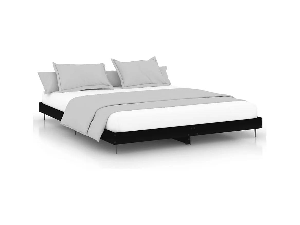 Lit simple | Lit adulte, enfant | Cadre de lit noir 120x200 cm