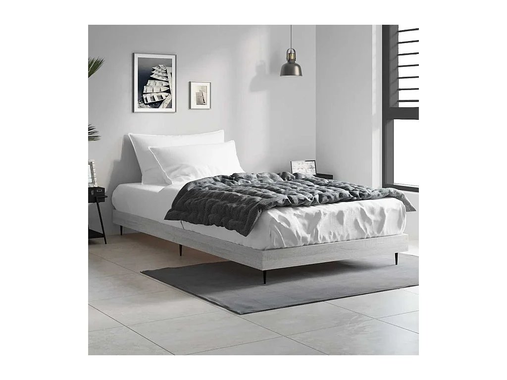 Lit simple | Lit adulte, enfant | Cadre de lit sonoma gris 90x200 cm