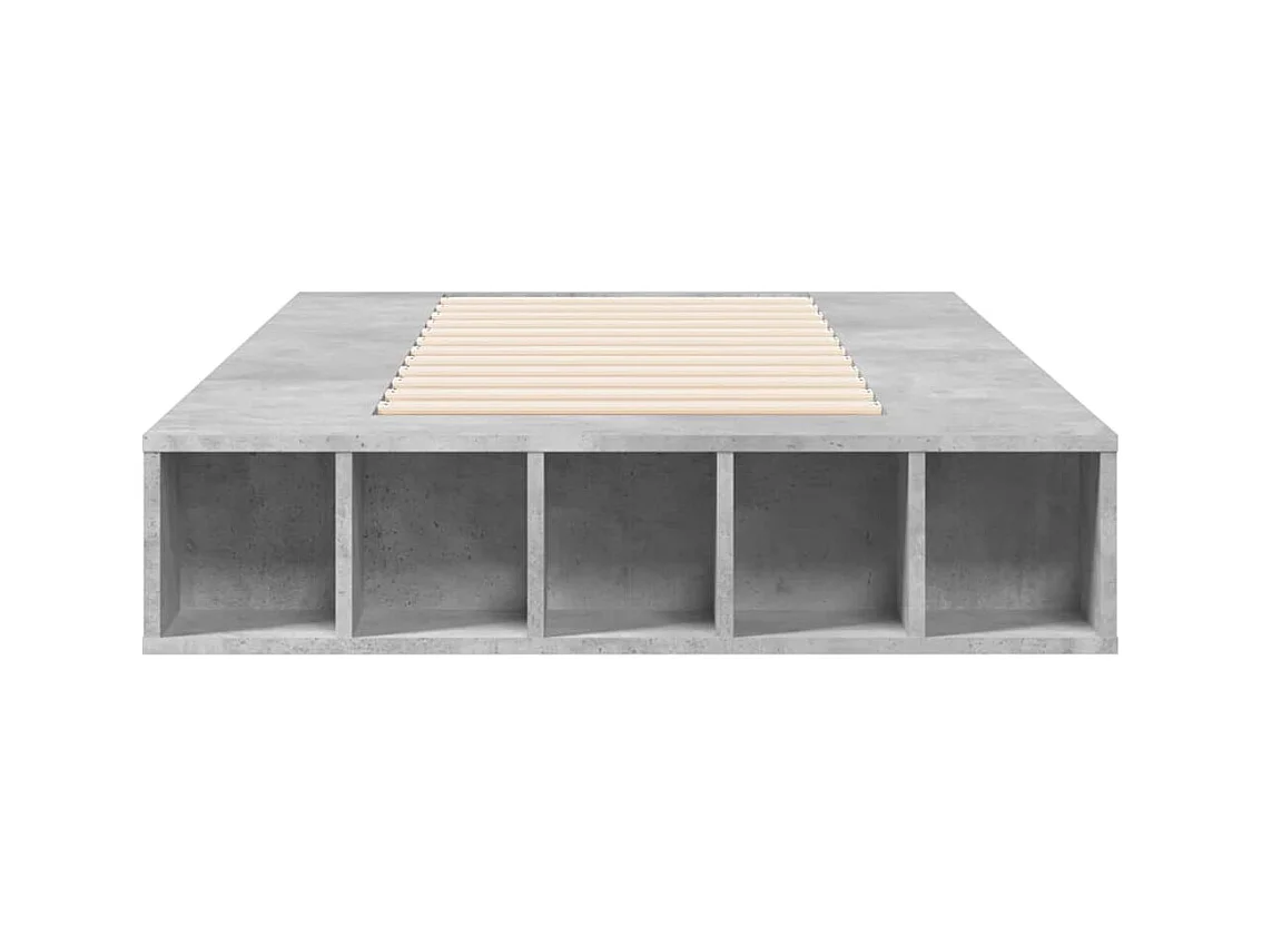 Lit simple | Lit adulte, enfant | Cadre de lit gris béton 100x200 cm