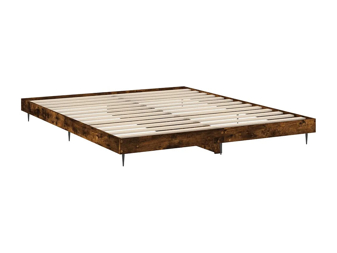 Lit simple | Lit adulte, enfant | Cadre de lit chêne fumé 120x200 cm bois ingénierie