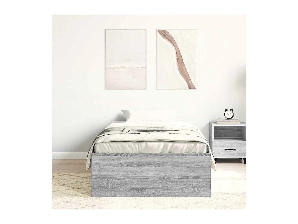 Lit simple | Lit adulte, enfant | Cadre de lit sonoma gris 100x200 cm