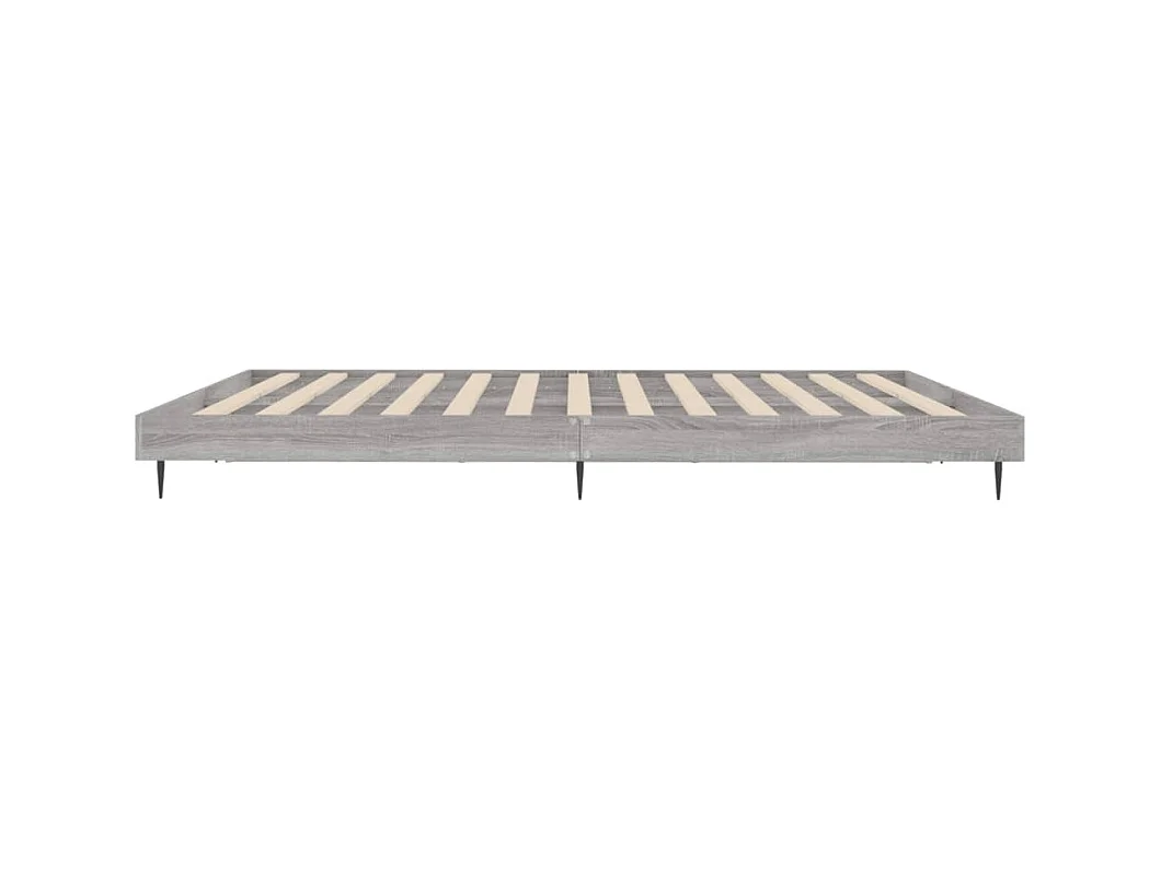 Lit double | Lit adulte | Cadre de lit sonoma gris 200x200 cm