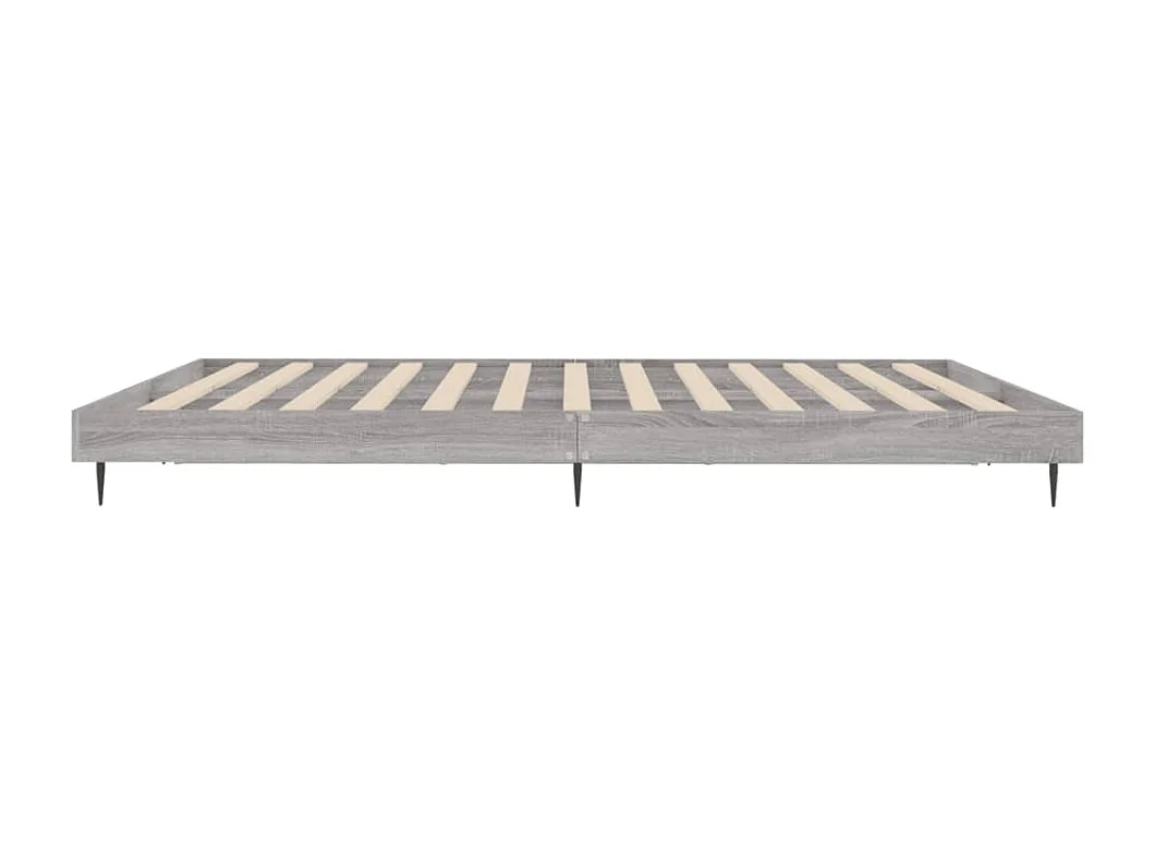 Lit double | Lit adulte | Cadre de lit sonoma gris 200x200 cm