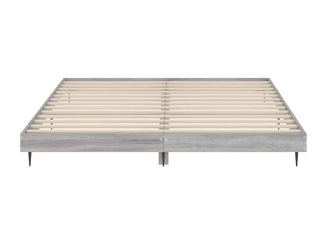 Lit double | Lit adulte | Cadre de lit sonoma gris 200x200 cm